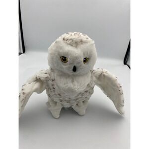 Snowy Owl Plush Stuffed Animal hand puppet Brown Speckles 8 inches Kids Soft